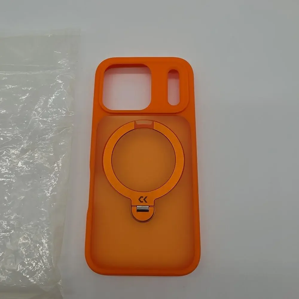 Orange for 17 Pro Case with 360 Spin Magnetic Stand Camera Protection